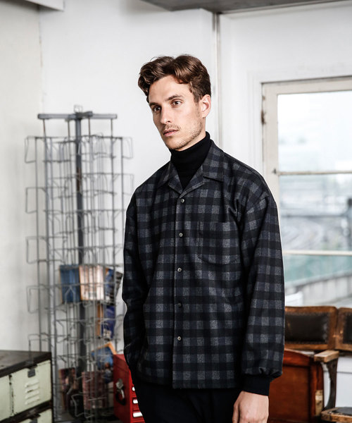 MR.OLIVE（ミスターオリーブ）の「STRETCH T/R BOX CHECK / BIG SILHOUETTE RIB CUFFS SHIRT（シャツ/ブラウス・メンズ・ネイビー/ワインレッド・SMALL/MEDIUM/LARGE）」の13枚目の写真