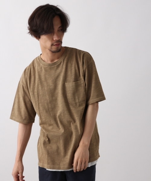 RAGEBLUE(レイジブルー)の「加工スラブTシャツ/801709(Tシャツ/カットソー・メンズ・ホワイト/ブラック/ベージュ/ブルー/マスタード・SMALL/MEDIUM/LARGE)」の1枚目の写真