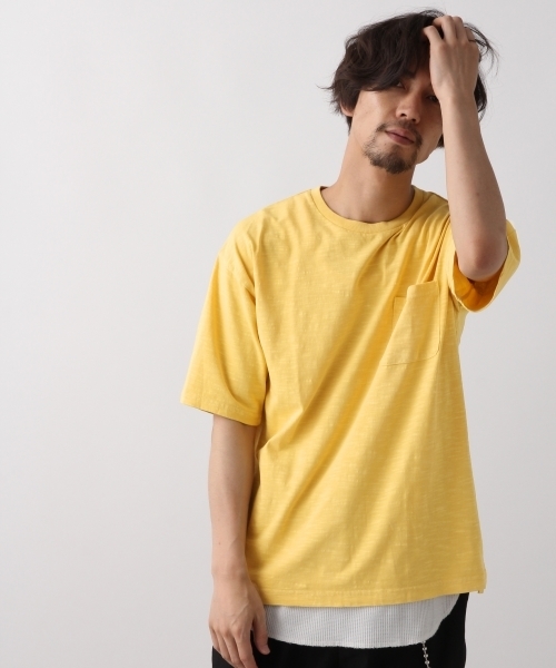 RAGEBLUE(レイジブルー)の「加工スラブTシャツ/801709(Tシャツ/カットソー・メンズ・ホワイト/ブラック/ベージュ/ブルー/マスタード・SMALL/MEDIUM/LARGE)」の5枚目の写真