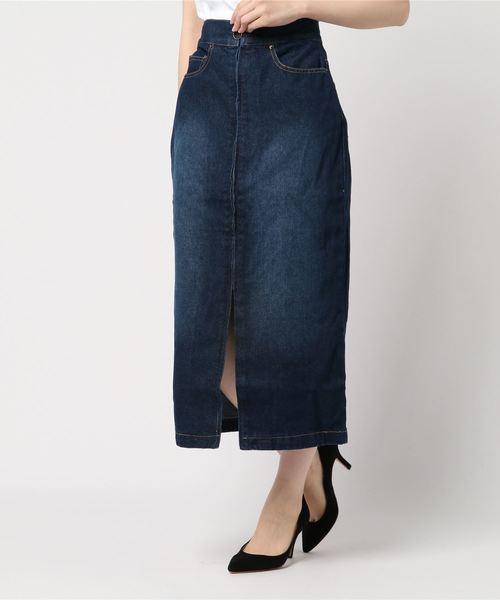 archives（アルシーヴ）の「フープジップデニムロングタイトスカート（デニムスカート・レディース・ブラック/ブルー/ネイビー・MEDIUM）」の2枚目の写真