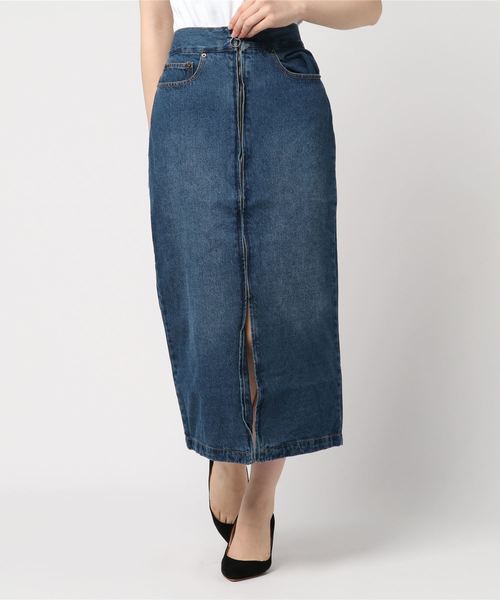 archives（アルシーヴ）の「フープジップデニムロングタイトスカート（デニムスカート・レディース・ブラック/ブルー/ネイビー・MEDIUM）」の3枚目の写真