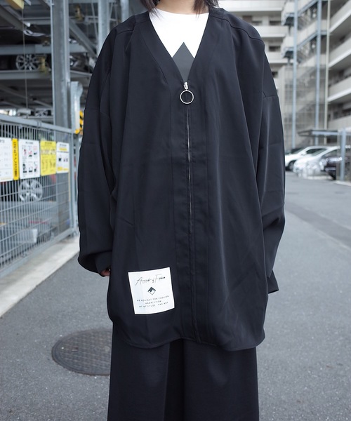 rovtski(ロフトスキー)の「rovtski【ビッグシルエット】2018 AUTUMN POLY FULL ZIP V NECK F(カーディガン/ボレロ・レディース・ブラック/ネイビー/ワイン・FREE)」の19枚目の写真