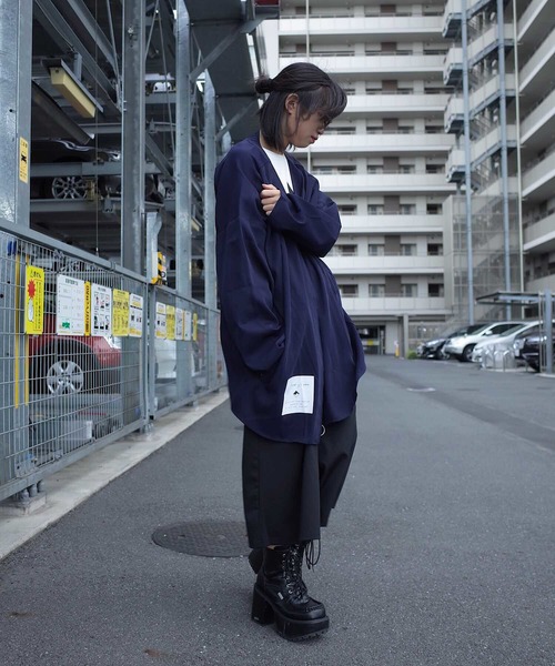 rovtski(ロフトスキー)の「rovtski【ビッグシルエット】2018 AUTUMN POLY FULL ZIP V NECK F(カーディガン/ボレロ・レディース・ブラック/ネイビー/ワイン・FREE)」の5枚目の写真