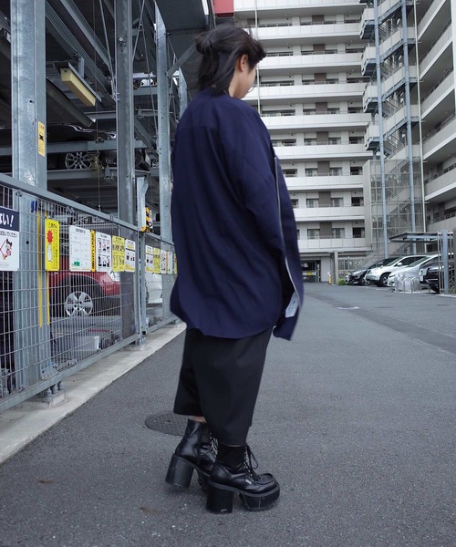 rovtski(ロフトスキー)の「rovtski【ビッグシルエット】2018 AUTUMN POLY FULL ZIP V NECK F(カーディガン/ボレロ・レディース・ブラック/ネイビー/ワイン・FREE)」の9枚目の写真