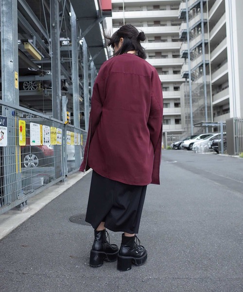rovtski(ロフトスキー)の「rovtski【ビッグシルエット】2018 AUTUMN POLY FULL ZIP V NECK F(カーディガン/ボレロ・レディース・ブラック/ネイビー/ワイン・FREE)」の12枚目の写真