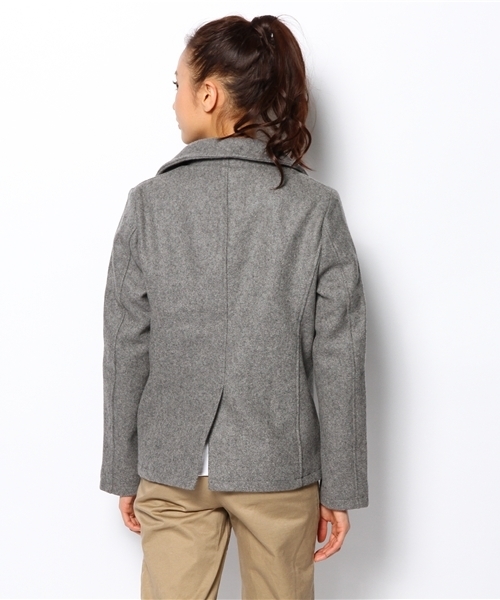 BEAMS BOY（ビームスボーイ）の「□BEAMS BOY / メルトン Pコート **（ピーコート・レディース・グレー/ネイビー・ONE SIZE）」の12枚目の写真