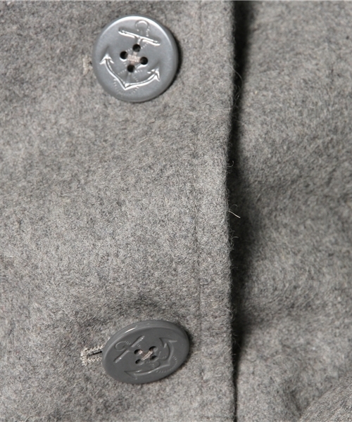 BEAMS BOY（ビームスボーイ）の「□BEAMS BOY / メルトン Pコート **（ピーコート・レディース・グレー/ネイビー・ONE SIZE）」の4枚目の写真