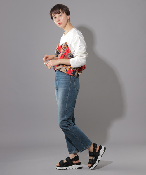 PAGEBOY（ページボーイ）の「スカーフレイヤードライクプルオーバー（Tシャツ/カットソー・レディース・ホワイト/ブラック・FREE）」の13枚目の写真