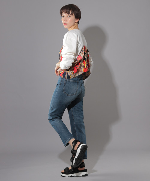 PAGEBOY（ページボーイ）の「スカーフレイヤードライクプルオーバー（Tシャツ/カットソー・レディース・ホワイト/ブラック・FREE）」の14枚目の写真