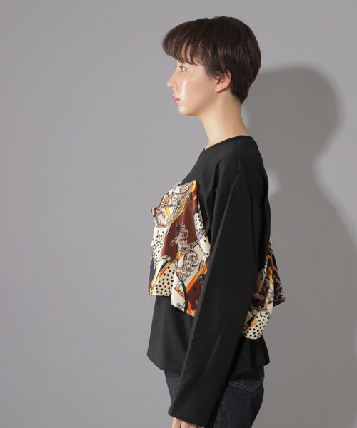 PAGEBOY（ページボーイ）の「スカーフレイヤードライクプルオーバー（Tシャツ/カットソー・レディース・ホワイト/ブラック・FREE）」の16枚目の写真