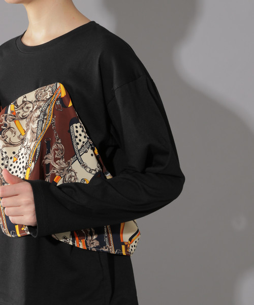 PAGEBOY（ページボーイ）の「スカーフレイヤードライクプルオーバー（Tシャツ/カットソー・レディース・ホワイト/ブラック・FREE）」の20枚目の写真