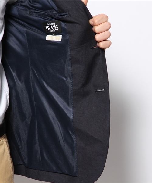 BEAMS（ビームス）の「○BEAMS / リネン 2ボタン ジャケット（テーラードジャケット・メンズ・ベージュ/ブルー/ネイビー・MEDIUM/SMALL/X-LARGE/LARGE）」の8枚目の写真