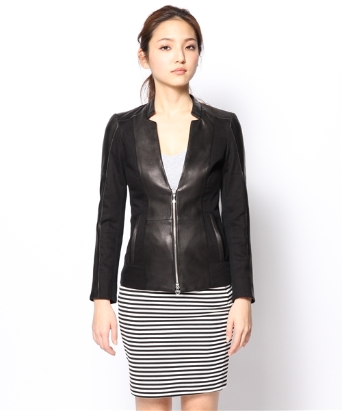 5351 POUR LES FEMMES(ゴーサンゴーイチプールファム)の「ゴート×天竺 カツラギブルゾン(ブルゾン・レディース・オレンジ系その他/ブラック・1/2)」の10枚目の写真