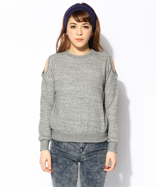 ROSE BUD（ローズバッド）の「LCTT-14132 C/N OPEN/S P/O（スウェット・レディース・ホワイト/グレー/ブラックミックス・ONE SIZE）」の11枚目の写真