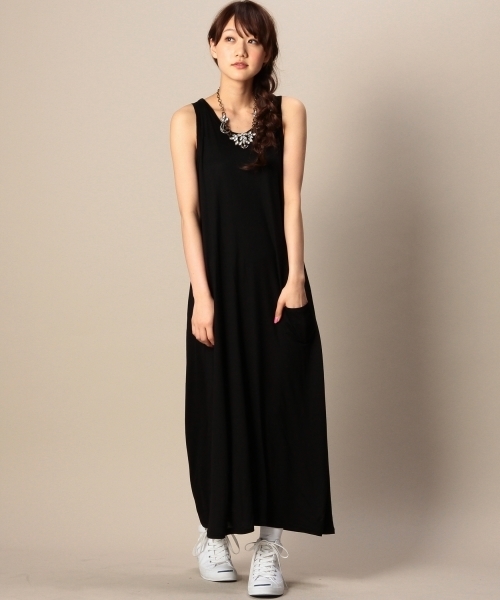 BEAUTY&YOUTH UNITED ARROWS（ビューティーアンドユースユナイテッドアローズ）の「BYSF モダールマキシワンピース ◆（ワンピース・レディース・ブラック/ライトグレー/ネイビー・フリー）」の2枚目の写真