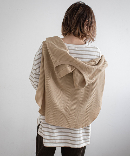rectangle（レクタングル）の「バックヘンリーサーマルカットソー（Tシャツ/カットソー・レディース・ベージュ/カーキ/ピンク/アイボリー/モカ・FREE）」の15枚目の写真