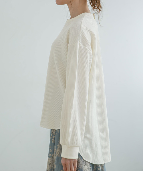 rectangle（レクタングル）の「バックヘンリーサーマルカットソー（Tシャツ/カットソー・レディース・ベージュ/カーキ/ピンク/アイボリー/モカ・FREE）」の9枚目の写真