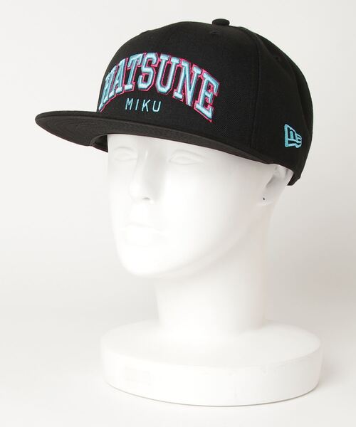 NEW ERA × 初音ミク コラボキャップ ブラック 刺繍ロゴ入り