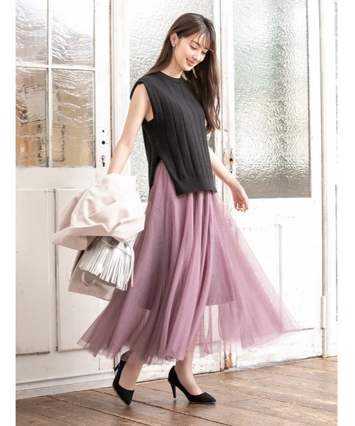 fifth（フィフス）の「スリットデザインスリーブレスニット（ニット/セーター・レディース・ホワイト/ブラック/モカ・MEDIUM）」の15枚目の写真