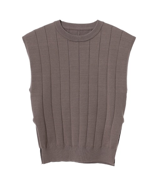 fifth（フィフス）の「スリットデザインスリーブレスニット（ニット/セーター・レディース・ホワイト/ブラック/モカ・MEDIUM）」の4枚目の写真