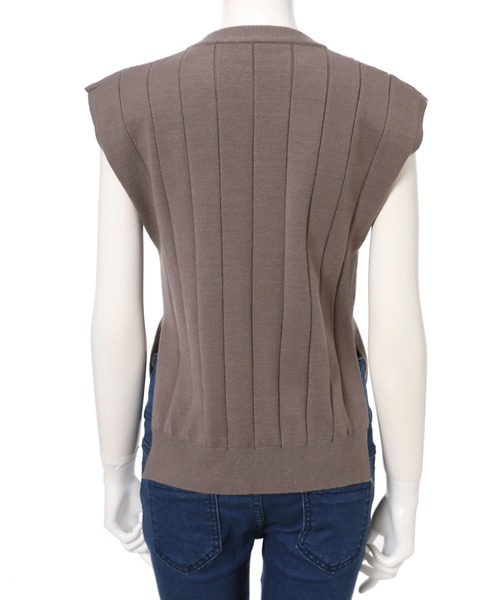 fifth（フィフス）の「スリットデザインスリーブレスニット（ニット/セーター・レディース・ホワイト/ブラック/モカ・MEDIUM）」の7枚目の写真