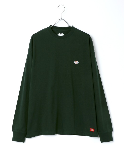 Dickies(ディッキーズ)の「Dickies/ディッキーズ ビッグシルエット ワンポイント ミニロゴワッペン ロングスリーブTシャツ(Tシャツ/カットソー・メンズ・ホワイト/ブラック/ダークグリーン/ベージュ/ネイビー/ブラウン/サックスブルー/グリーン・M/L/XL)」の13枚目の写真