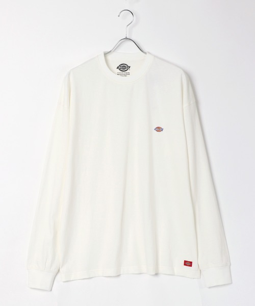 Dickies(ディッキーズ)の「Dickies/ディッキーズ ビッグシルエット ワンポイント ミニロゴワッペン ロングスリーブTシャツ(Tシャツ/カットソー・メンズ・ホワイト/ブラック/ダークグリーン/ベージュ/ネイビー/ブラウン/サックスブルー/グリーン・M/L/XL)」の9枚目の写真