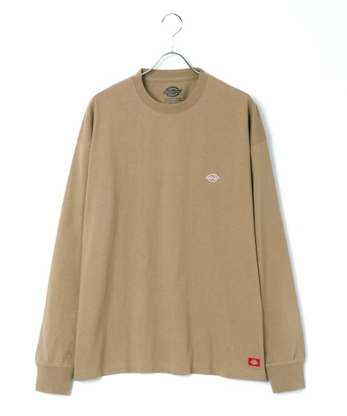 Dickies(ディッキーズ)の「Dickies/ディッキーズ ビッグシルエット ワンポイント ミニロゴワッペン ロングスリーブTシャツ(Tシャツ/カットソー・メンズ・ホワイト/ブラック/ダークグリーン/ベージュ/ネイビー/ブラウン/サックスブルー/グリーン・M/L/XL)」の12枚目の写真
