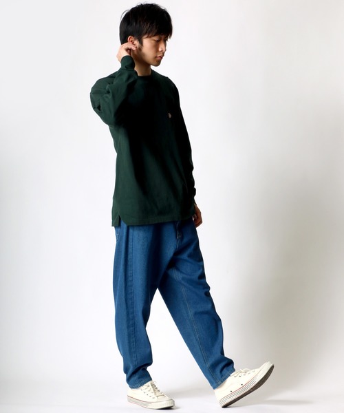 Dickies(ディッキーズ)の「Dickies/ディッキーズ ビッグシルエット ワンポイント ミニロゴワッペン ロングスリーブTシャツ(Tシャツ/カットソー・メンズ・ホワイト/ブラック/ダークグリーン/ベージュ/ネイビー/ブラウン/サックスブルー/グリーン・M/L/XL)」の22枚目の写真