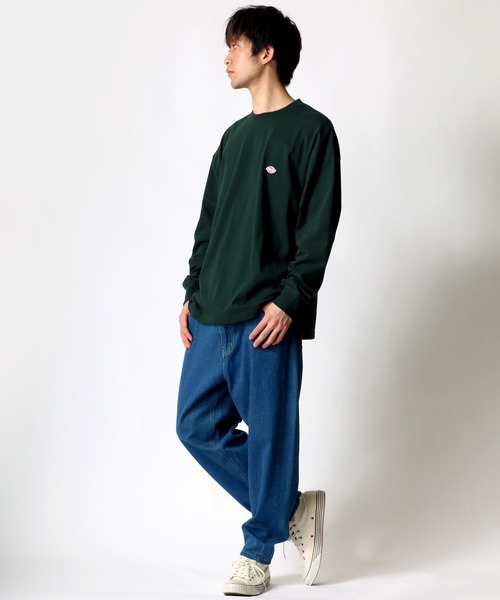 Dickies(ディッキーズ)の「Dickies/ディッキーズ ビッグシルエット ワンポイント ミニロゴワッペン ロングスリーブTシャツ(Tシャツ/カットソー・メンズ・ホワイト/ブラック/ダークグリーン/ベージュ/ネイビー/ブラウン/サックスブルー/グリーン・M/L/XL)」の21枚目の写真