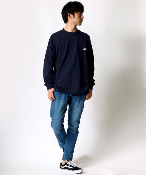 Dickies(ディッキーズ)の「Dickies/ディッキーズ ビッグシルエット ワンポイント ミニロゴワッペン ロングスリーブTシャツ(Tシャツ/カットソー・メンズ・ホワイト/ブラック/ダークグリーン/ベージュ/ネイビー/ブラウン/サックスブルー/グリーン・M/L/XL)」の20枚目の写真