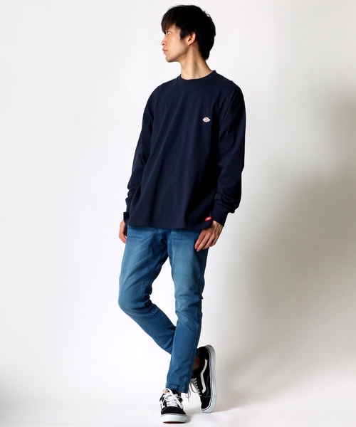 Dickies(ディッキーズ)の「Dickies/ディッキーズ ビッグシルエット ワンポイント ミニロゴワッペン ロングスリーブTシャツ(Tシャツ/カットソー・メンズ・ホワイト/ブラック/ダークグリーン/ベージュ/ネイビー/ブラウン/サックスブルー/グリーン・M/L/XL)」の19枚目の写真
