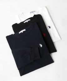 U.S. POLO ASSN.（ユーエスポロアッスン）の「U.S. POLO ASSN.◆ワンポイントロゴ刺繍無地ベーシックロンT（Tシャツ/カットソー）」