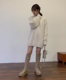 VANNIE U（ヴァニーユー）の「2WAYケーブルパイピングニット（ニット/セーター・キッズ）」