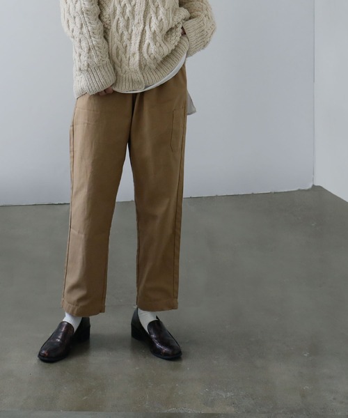 Fashion Letter（ファッションレター）の「ゆったりツイルシェフパンツ（チノパンツ・レディース・ベージュ/カーキ/ブラック・M/L/3L/LL/4L）」の15枚目の写真
