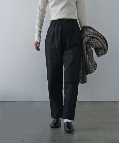 Fashion Letter（ファッションレター）の「ゆったりツイルシェフパンツ（チノパンツ・レディース・ベージュ/カーキ/ブラック・M/L/3L/LL/4L）」の22枚目の写真