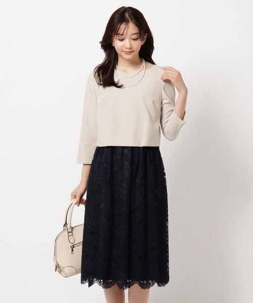美シルエットレースドッキングワンピース ワンピース The Shop Tk ザ ショップ ティーケー のファッション通販 Zozotown