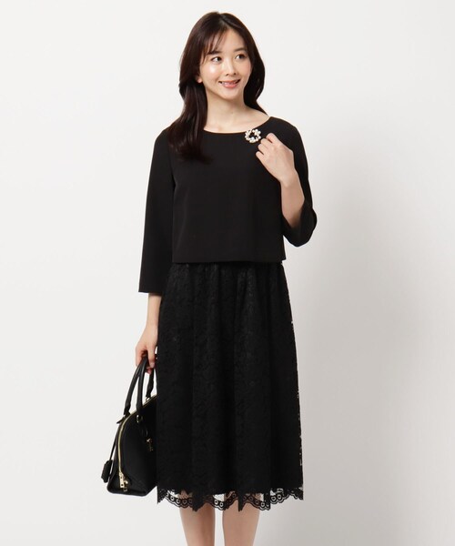 美シルエットレースドッキングワンピース ワンピース The Shop Tk ザ ショップ ティーケー のファッション通販 Zozotown