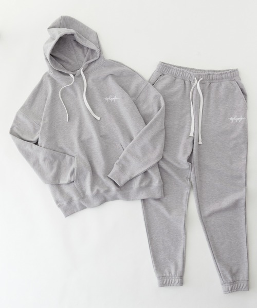 Mark Gonzales（マーク・ゴンザレス）の「Mark Gonzales マークゴンザレス 別注 【エフォートレス ラウンジセットアップ】ワンマイルウェア オーバーサイズロゴ刺繍パーカー＆スウェットパンツ（ルームウェア/パジャマ・メンズ・ブラック/オフホワイト/杢グレー/グレー系その他/グリーン系その他/ベージュ/ブラウン/アッシュブラウン/グレイッシュベージュ/ダークグレー/ブルー・M/L/XL）」の6枚目の写真