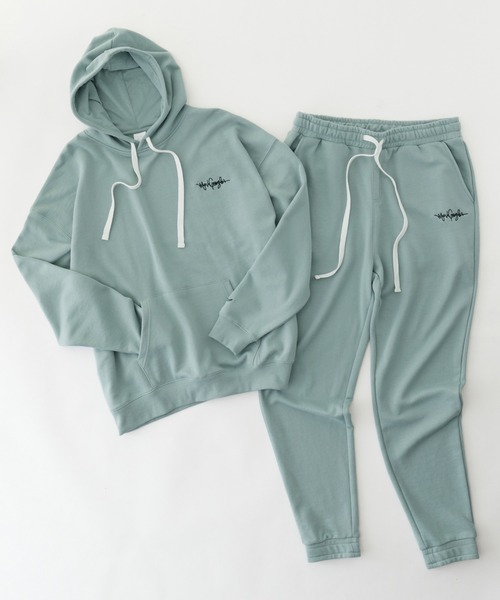 Mark Gonzales（マーク・ゴンザレス）の「Mark Gonzales マークゴンザレス 別注 【エフォートレス ラウンジセットアップ】ワンマイルウェア オーバーサイズロゴ刺繍パーカー＆スウェットパンツ（ルームウェア/パジャマ・メンズ・ブラック/オフホワイト/杢グレー/グレー系その他/グリーン系その他/ベージュ/ブラウン/アッシュブラウン/グレイッシュベージュ/ダークグレー/ブルー・M/L/XL）」の10枚目の写真