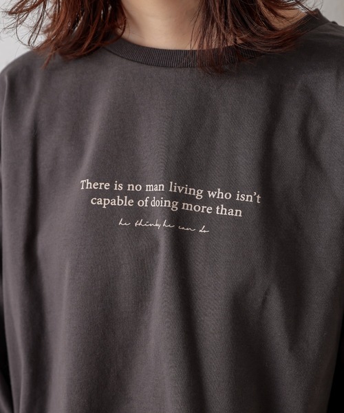 natural couture（ナチュラルクチュール）の「重ね着しやすいシャツテールロゴT Mサイズ（Tシャツ/カットソー・レディース・ブラック/ベージュ/アイボリー・MEDIUM）」の11枚目の写真