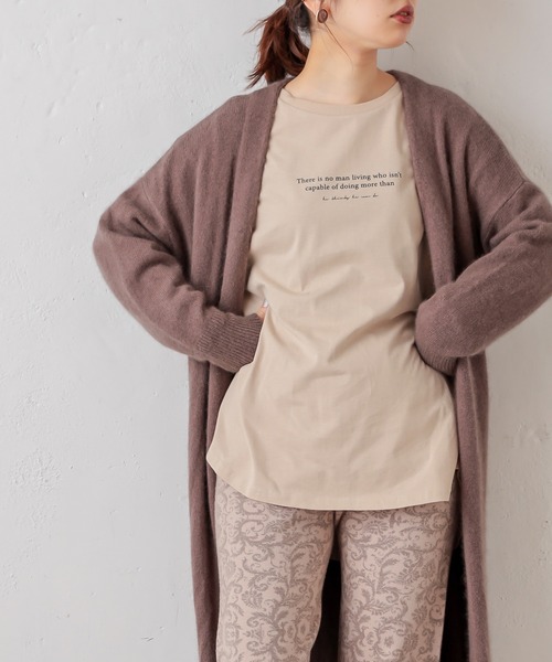 natural couture（ナチュラルクチュール）の「重ね着しやすいシャツテールロゴT Mサイズ（Tシャツ/カットソー・レディース・ブラック/ベージュ/アイボリー・MEDIUM）」の13枚目の写真