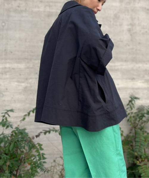 AVIE（アビィ）の「タスランナイロンオックスジャケット（テーラードジャケット・レディース・ベージュ/ブラック・38）」の13枚目の写真