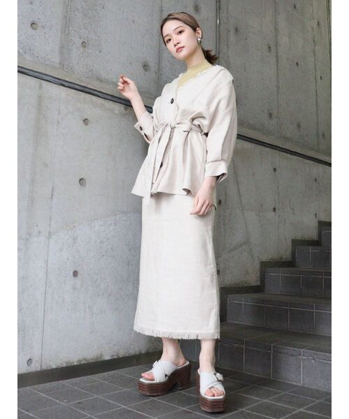 MURUA（ムルーア）の「バックスリットフリンジスカート（スカート・レディース・ブラウン/アイボリー/ブラック・2/1）」の13枚目の写真