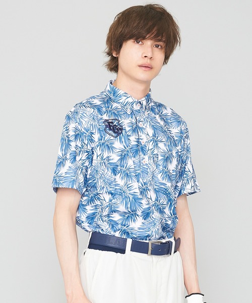 FILA(フィラ)の「【FILA GOLF/フィラゴルフ】ボタニカル柄 半袖ポロシャツ/接触冷感(ポロシャツ・メンズ・ネイビー/ターコイズブルー・L/LL/M)」の2枚目の写真