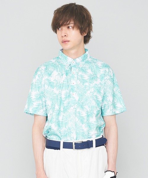 FILA(フィラ)の「【FILA GOLF/フィラゴルフ】ボタニカル柄 半袖ポロシャツ/接触冷感(ポロシャツ・メンズ・ネイビー/ターコイズブルー・L/LL/M)」の1枚目の写真