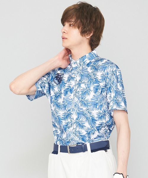 FILA(フィラ)の「【FILA GOLF/フィラゴルフ】ボタニカル柄 半袖ポロシャツ/接触冷感(ポロシャツ・メンズ・ネイビー/ターコイズブルー・L/LL/M)」の5枚目の写真