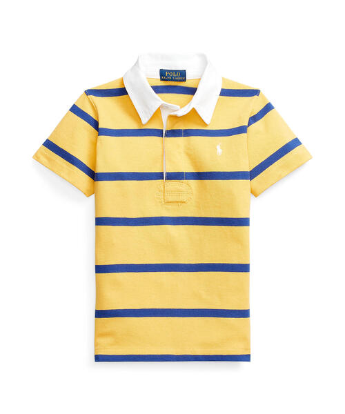 ストライプド コットン ジャージー ラグビー シャツ