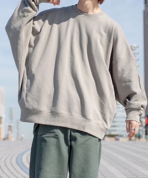 kutir（クティール）の「ルーズドルマンスリーブスウェット（スウェット・メンズ・ライトグレー/ライトブルー/ブラック/オフホワイト/マスタード・MEDIUM/LARGE）」の3枚目の写真