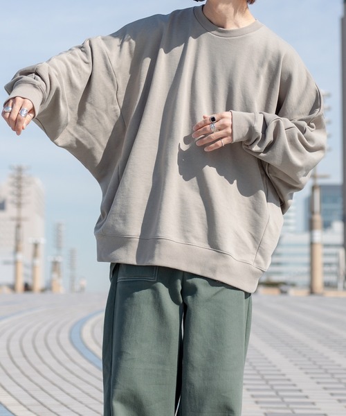 kutir（クティール）の「ルーズドルマンスリーブスウェット（スウェット・メンズ・ライトグレー/ライトブルー/ブラック/オフホワイト/マスタード・MEDIUM/LARGE）」の8枚目の写真